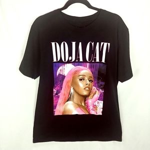 Doja Cat Tee Women XL Black Pink Short Sleeve
